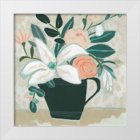 Terre Verte Garden I White Modern Wood Framed Art Print by Vess, June Erica