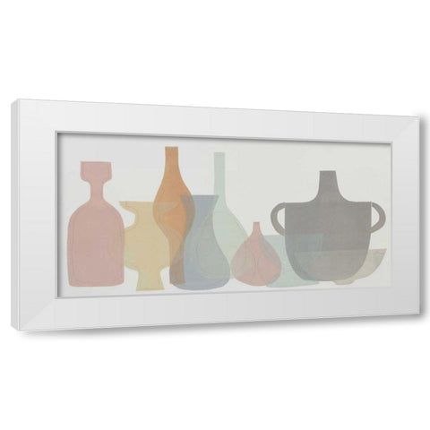 Soft Pottery Shapes II White Modern Wood Framed Art Print by Delamater, Rob