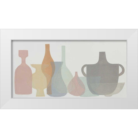 Soft Pottery Shapes II White Modern Wood Framed Art Print by Delamater, Rob