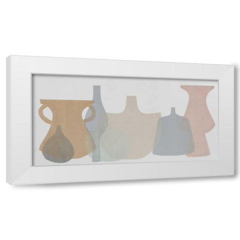 Soft Pottery Shapes III White Modern Wood Framed Art Print by Delamater, Rob