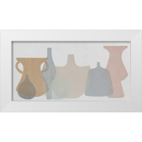 Soft Pottery Shapes III White Modern Wood Framed Art Print by Delamater, Rob
