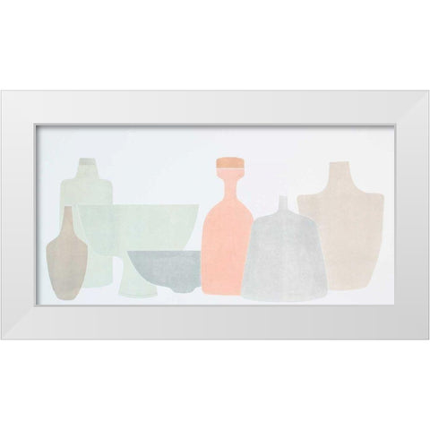 Sweet Pottery Shapes I White Modern Wood Framed Art Print by Delamater, Rob