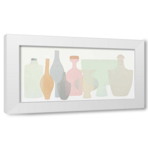 Sweet Pottery Shapes III White Modern Wood Framed Art Print by Delamater, Rob
