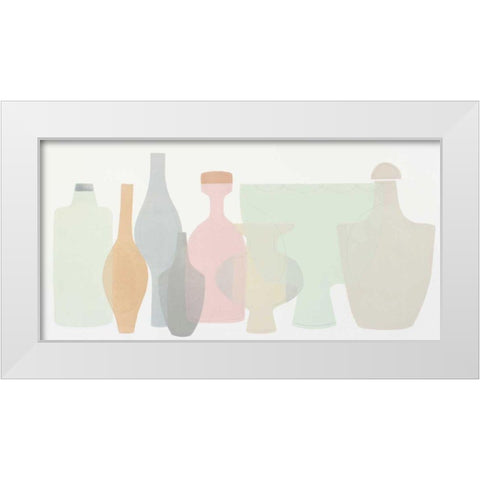 Sweet Pottery Shapes III White Modern Wood Framed Art Print by Delamater, Rob