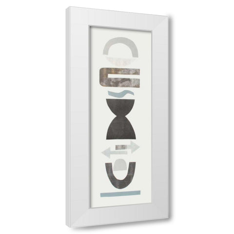 Neutral Totems I White Modern Wood Framed Art Print by Delamater, Rob