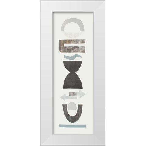 Neutral Totems I White Modern Wood Framed Art Print by Delamater, Rob