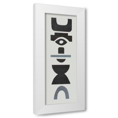 Neutral Totems III White Modern Wood Framed Art Print by Delamater, Rob