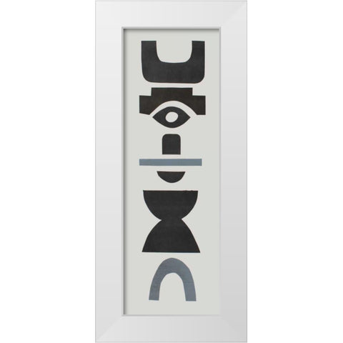 Neutral Totems III White Modern Wood Framed Art Print by Delamater, Rob