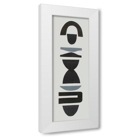 Neutral Totems IV White Modern Wood Framed Art Print by Delamater, Rob