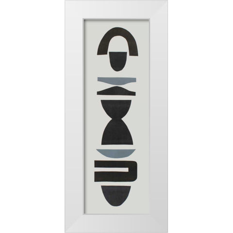 Neutral Totems IV White Modern Wood Framed Art Print by Delamater, Rob