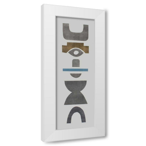 Neutral Totems V White Modern Wood Framed Art Print by Delamater, Rob