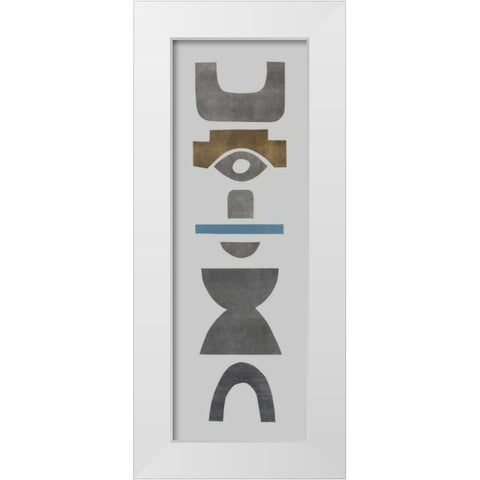 Neutral Totems V White Modern Wood Framed Art Print by Delamater, Rob