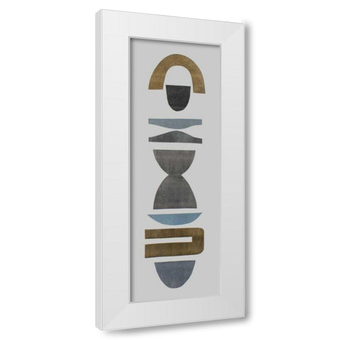 Neutral Totems VI White Modern Wood Framed Art Print by Delamater, Rob