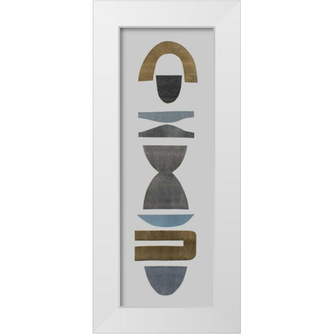 Neutral Totems VI White Modern Wood Framed Art Print by Delamater, Rob