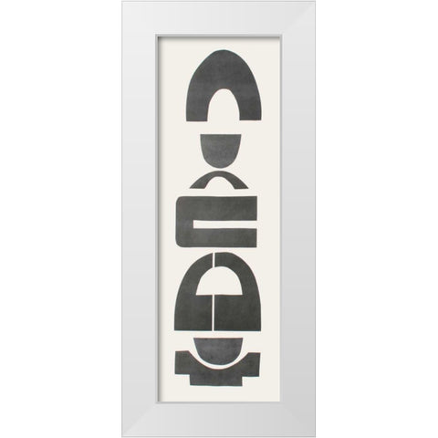 Neutral Totems IX White Modern Wood Framed Art Print by Delamater, Rob
