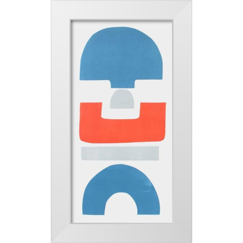 Primary Tribal Shapes I White Modern Wood Framed Art Print by Delamater, Rob