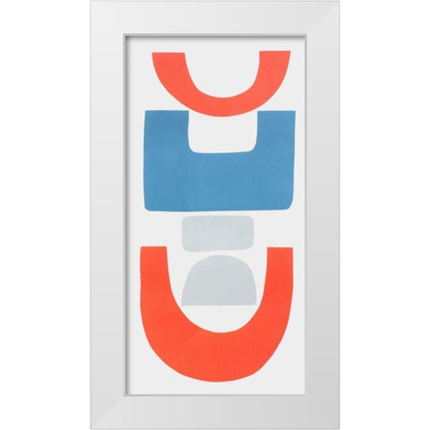 Primary Tribal Shapes II White Modern Wood Framed Art Print by Delamater, Rob