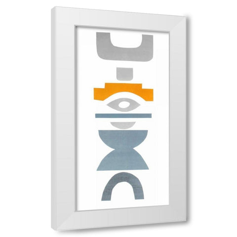 Primary Tribal Shapes V White Modern Wood Framed Art Print by Delamater, Rob