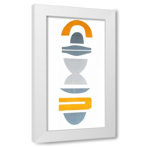 Primary Tribal Shapes VI White Modern Wood Framed Art Print by Delamater, Rob