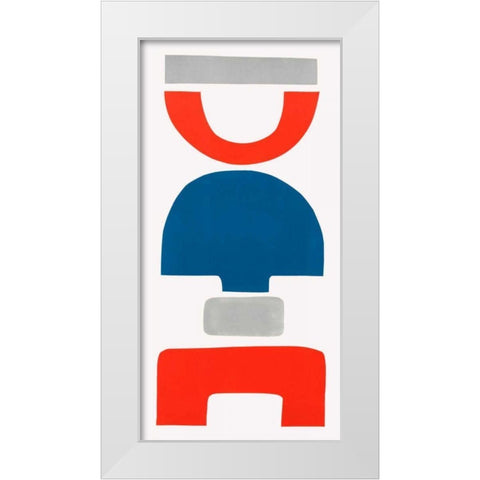 Primary Tribal Shapes VII White Modern Wood Framed Art Print by Delamater, Rob