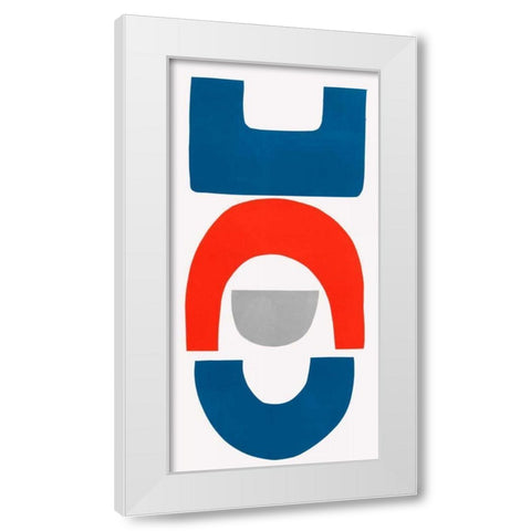 Primary Tribal Shapes VIII White Modern Wood Framed Art Print by Delamater, Rob
