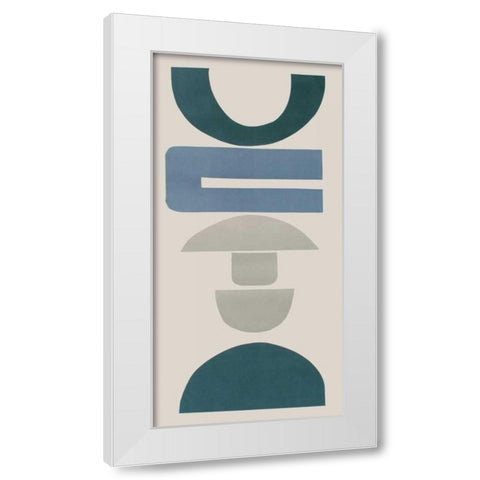 Primary Tribal Shapes IX White Modern Wood Framed Art Print by Delamater, Rob