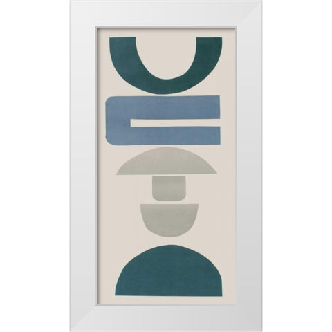 Primary Tribal Shapes IX White Modern Wood Framed Art Print by Delamater, Rob