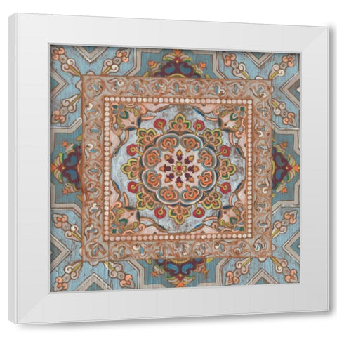 Boho Textile II White Modern Wood Framed Art Print by Vess, June Erica
