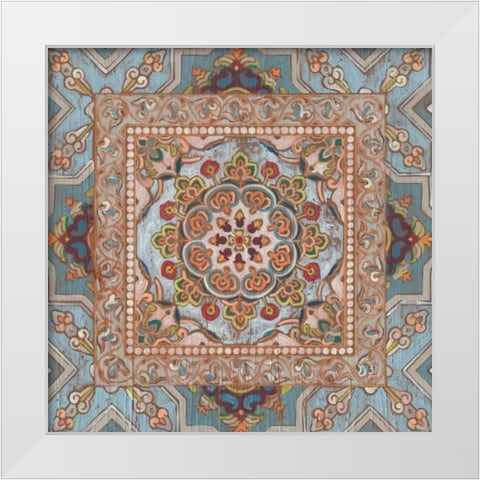 Boho Textile II White Modern Wood Framed Art Print by Vess, June Erica