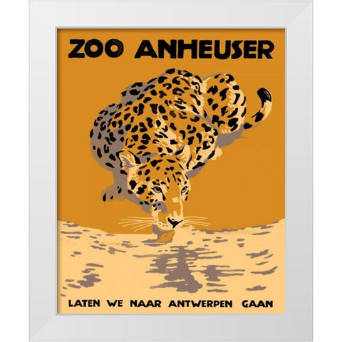 Euro Poster I White Modern Wood Framed Art Print by Green, Jacob