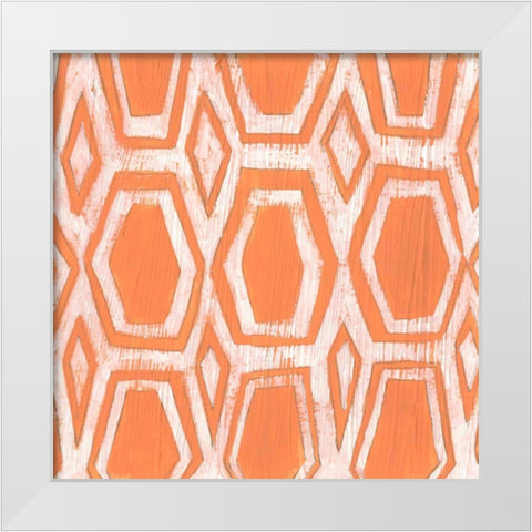 Eclectic Textile V White Modern Wood Framed Art Print by Vess, June Erica