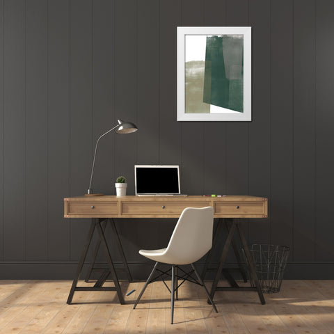 Verdant Geometry I White Modern Wood Framed Art Print by Vess, June Erica