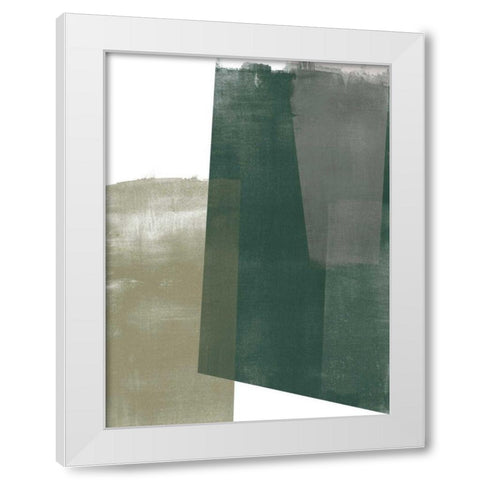 Verdant Geometry I White Modern Wood Framed Art Print by Vess, June Erica