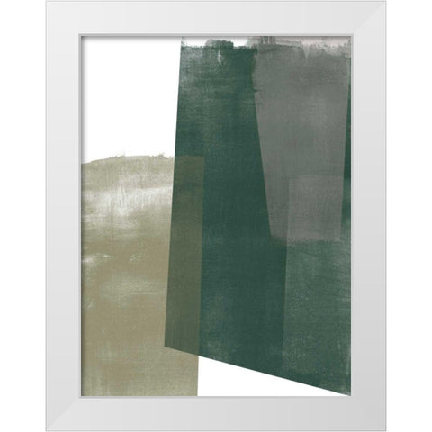 Verdant Geometry I White Modern Wood Framed Art Print by Vess, June Erica