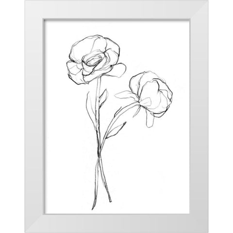 Stem Contour I White Modern Wood Framed Art Print by Goldberger, Jennifer