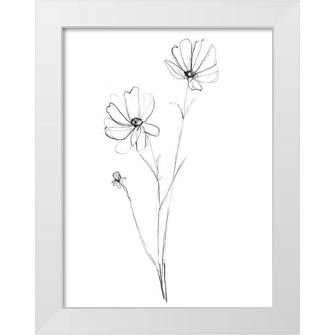 Stem Contour IV White Modern Wood Framed Art Print by Goldberger, Jennifer