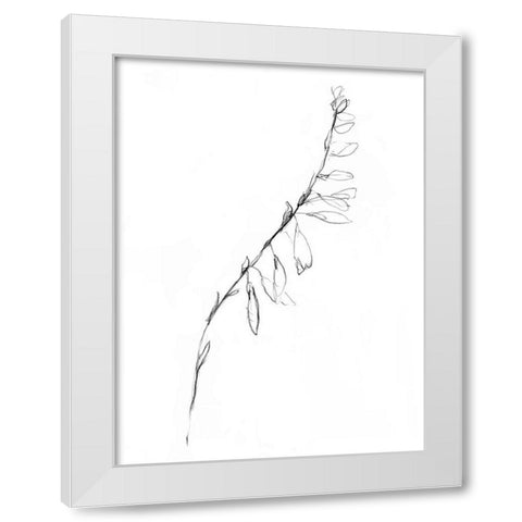 Stem Contour V White Modern Wood Framed Art Print by Goldberger, Jennifer