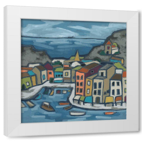 Mosaic Harbor II White Modern Wood Framed Art Print by Vess, June Erica