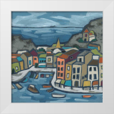 Mosaic Harbor II White Modern Wood Framed Art Print by Vess, June Erica