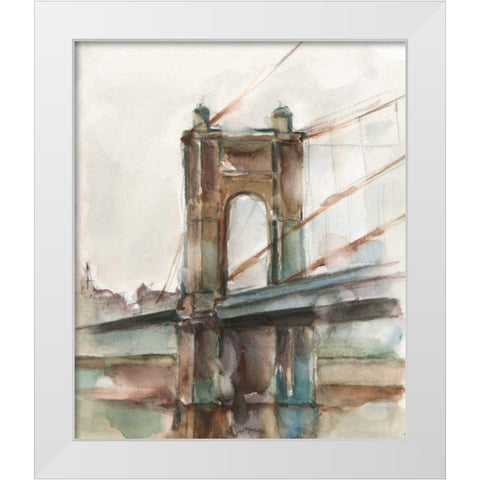 Bridge at Sunset I White Modern Wood Framed Art Print by Harper, Ethan
