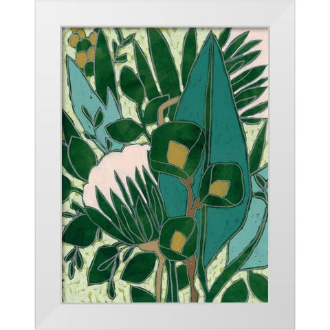Bottle Glass Garden I White Modern Wood Framed Art Print by Vess, June Erica