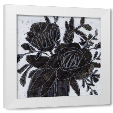 Chalkboard Garden I White Modern Wood Framed Art Print by Vess, June Erica