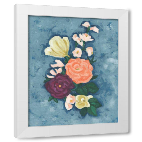 Floral Portrait I White Modern Wood Framed Art Print by Vess, June Erica