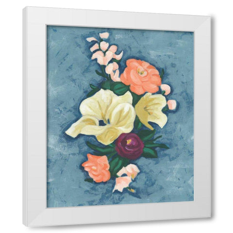 Floral Portrait II White Modern Wood Framed Art Print by Vess, June Erica