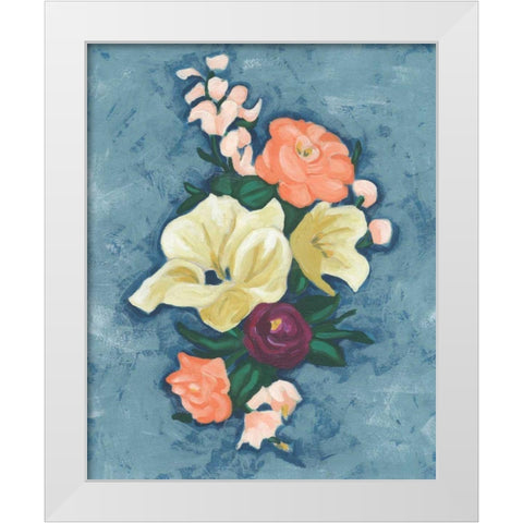 Floral Portrait II White Modern Wood Framed Art Print by Vess, June Erica