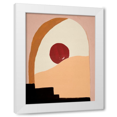 New Day V White Modern Wood Framed Art Print by Wang, Melissa