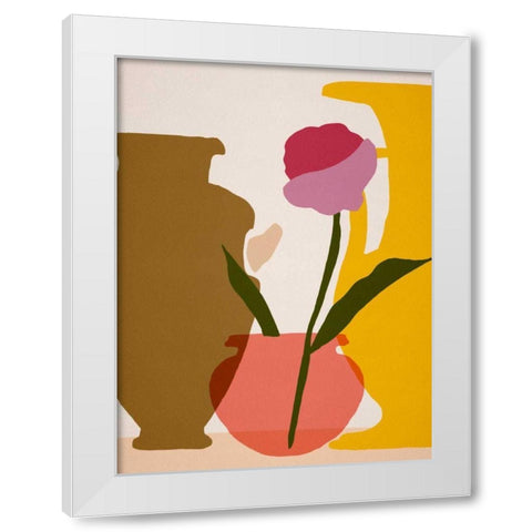 Flower Dance I White Modern Wood Framed Art Print by Wang, Melissa