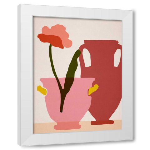 Flower Dance II White Modern Wood Framed Art Print by Wang, Melissa