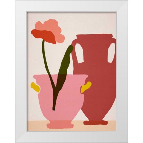 Flower Dance II White Modern Wood Framed Art Print by Wang, Melissa