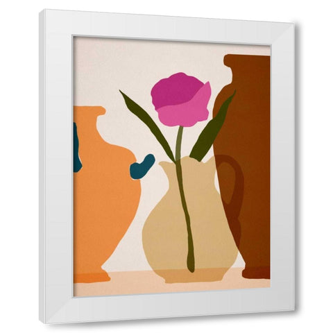 Flower Dance III White Modern Wood Framed Art Print by Wang, Melissa